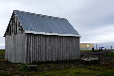 Old fish drying building & geothermal power station near Kvika footbath 