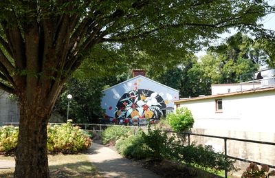 Patio & mural behind Latin Soul Restaurant 