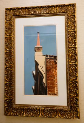 There was a painting/photo in our room & I decided I HAD to find this unusual embellishment. 