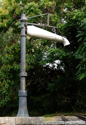 Water spout near the abandoned locomotives