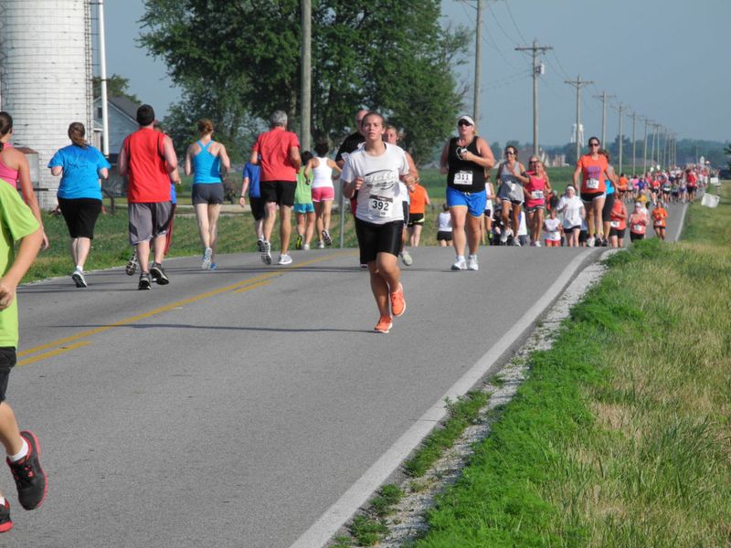 Half way point of the Five at the Fort. (5K run/walk at Fort Loramie)
