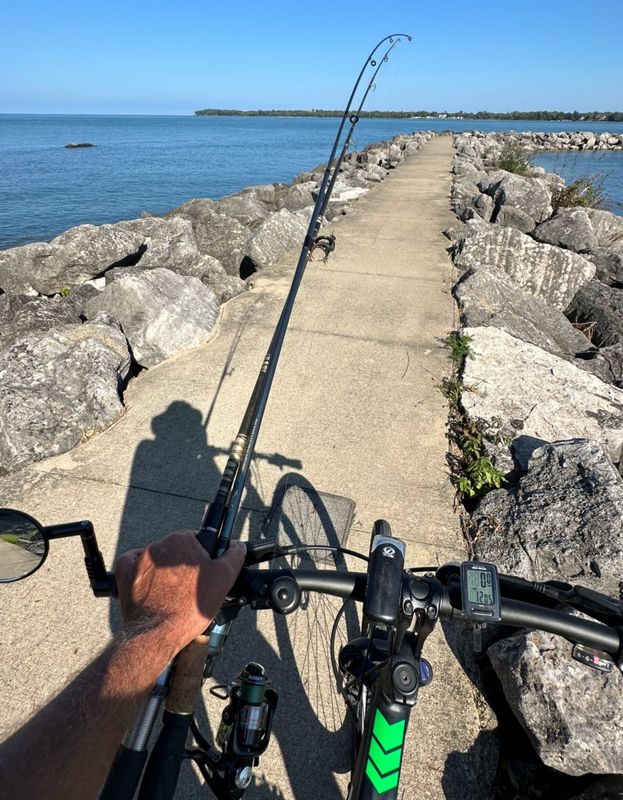 Biking to a fishing spot
