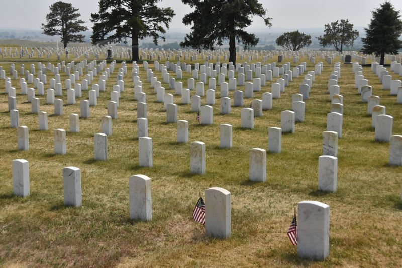National cemetery at Little Bighorn Battlefield National Monument, Montana