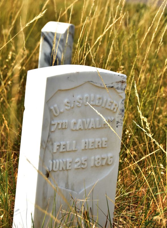 Location of where a Calvary Soldier fell during the battle of Custer's Last Stand