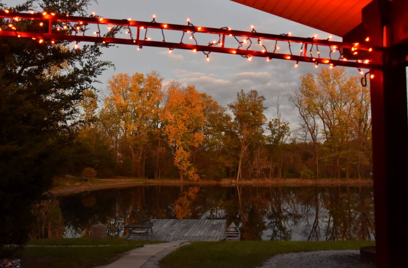 Fall Decorations at the Pond