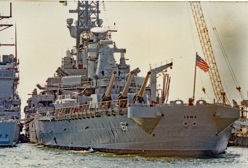 Rear view of the USS Iowa BB-61