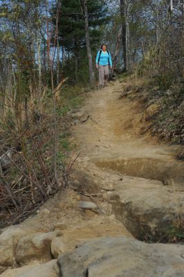 Hiking on the Auxier Ridge Trail in the Red River Gorge area.