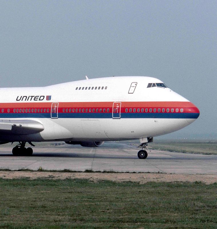 Nose of United B747 at Gatwick