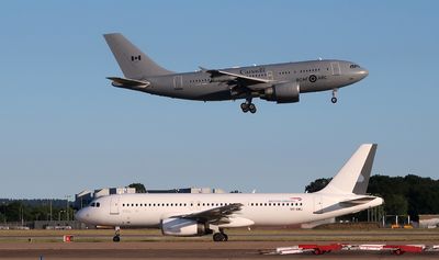 RCAF A310 and BA A320 in shot