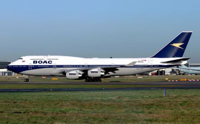 002 British Airways BOAC retro livery B747-436 G-BYGC