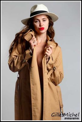 Clara Victoria Topless & Naked under a Raincoat