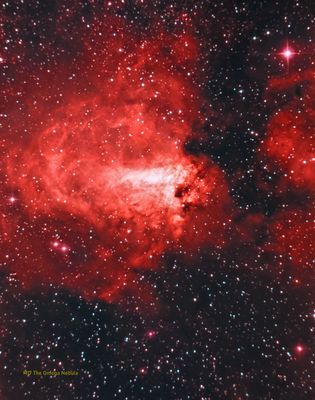M17 The Omega Nebula. 3hr. of 2min subs. ZWO Duo-Band filter. 