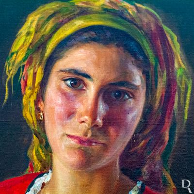 Rapariga da Galiza (detalhe),  por Henrique Medina (1948)