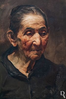 Retrato da Velha (detalhe),  por Emlia dos Santos Braga (1908)