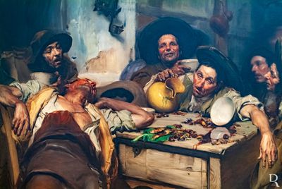 Os Bbados /  Festejando o So Martinho  (detalhe), de Jos Malhoa (1907)