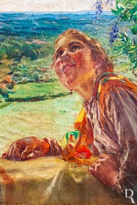 Conversa com o Vizinho  (detalhe), por Jos Malhoa (1932)