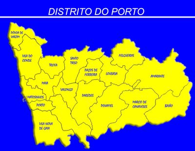 Distrito do Porto (2395 km2; 1 786 656 h - 746 h/km2)