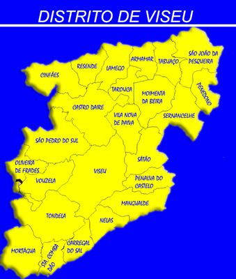 Distrito de Viseu (5007 km2; 351 592 h - 70 h/km2)