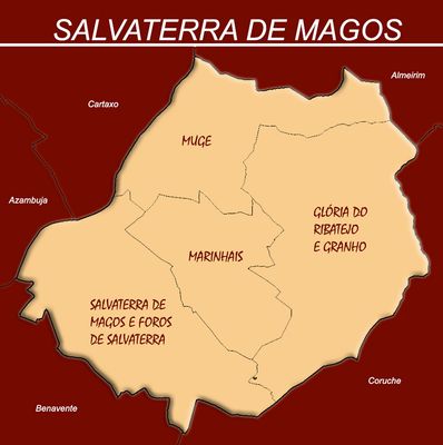 Salvaterra de Magos (244 km2; 21 694 h - 89 h/km2)