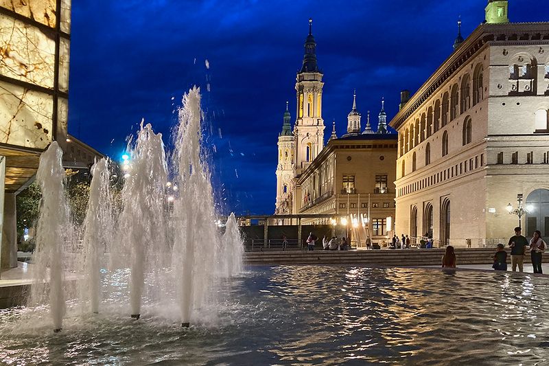 Zaragoza, Spain at night