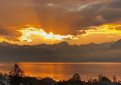View of Lake Sunset from Pully