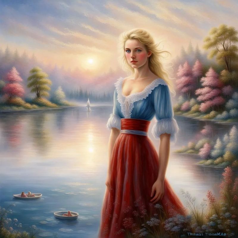 Young Women in Blue dress on a lake 3.jpg