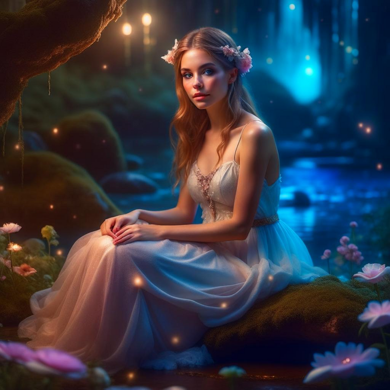 Young Women sitting in the Forest.png