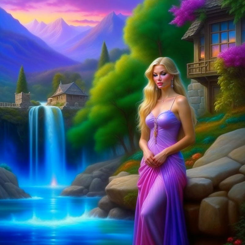 Young Women by a waterfall 3.png