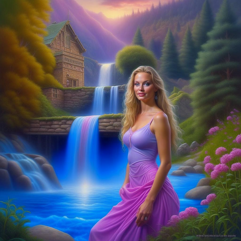 Young Women by a waterfall 4.png