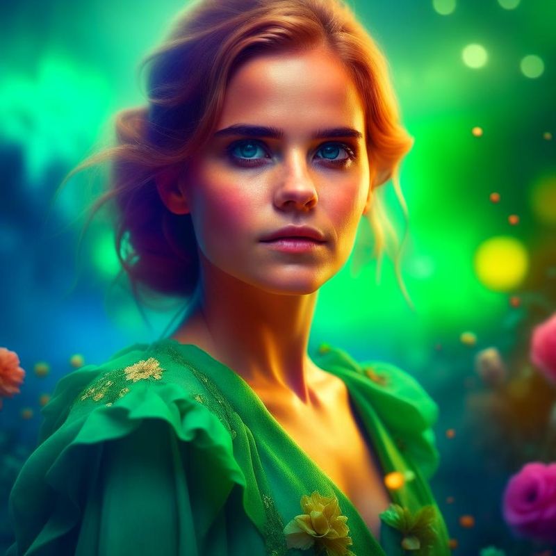 Emma Watson in a Green dress in a Fantasy World 04.jpg