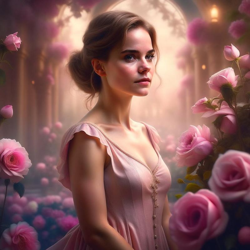 Emma Watson in a Pink dress in a Fantasy World 08.jpg