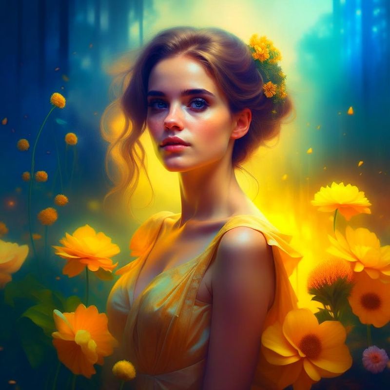 Emma Watson in a Yellow dress in a Fantasy World 16.jpg