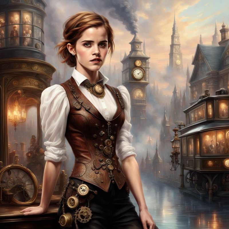 Emma Watson in steampunk clothes in a steampunk world 3.jpg