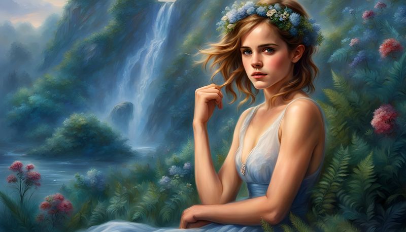 Emma Watson in a Blue Dress 8.jpg
