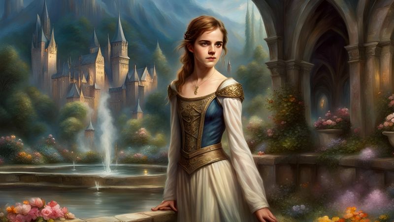 Emma Watson in medieval clothes in a fantasy world 2.jpg