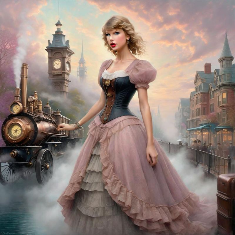 Taylor Swift in Belle Epoque clothes in a Steampunk world 5.jpg