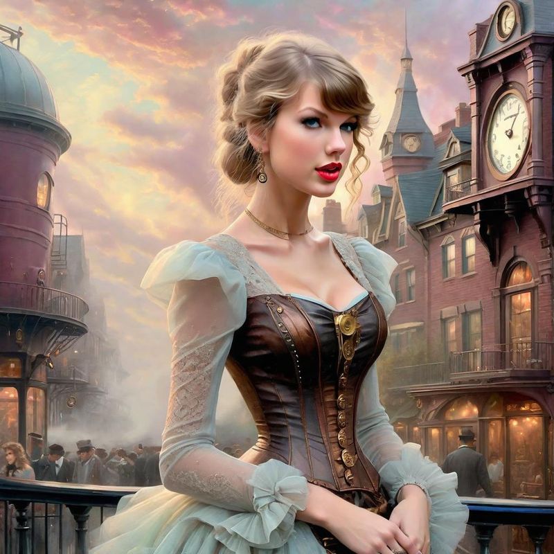 Taylor Swift in Belle Epoque clothes in a Steampunk world 4.jpg