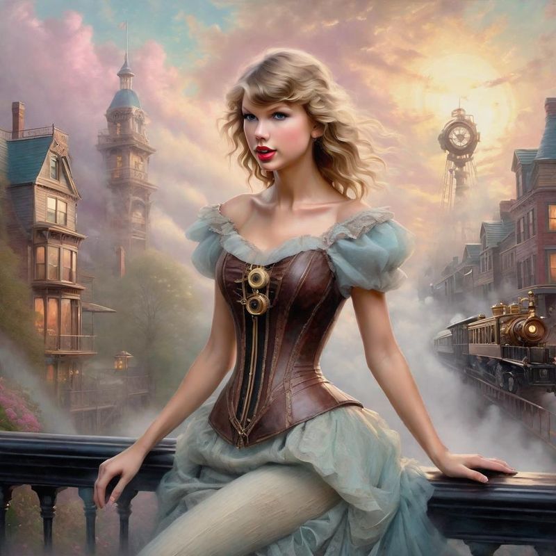 Taylor Swift in Belle Epoque clothes in a Steampunk world 3.jpg