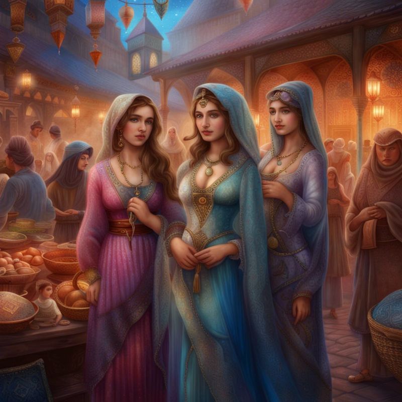 Sensual Young Women in Persian clothing on a Persian market 3.jpg