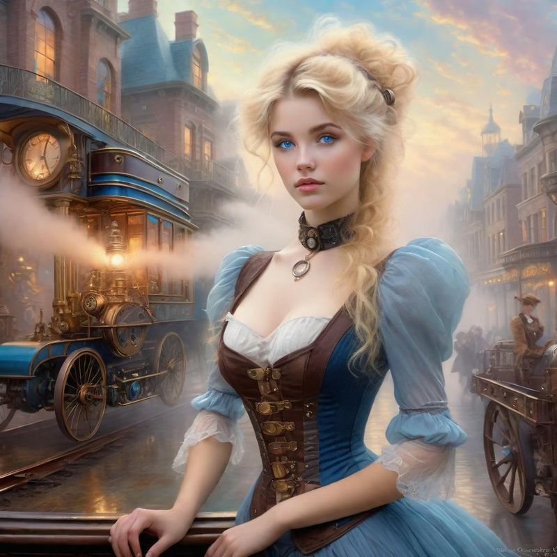 Sensual Young Women in Belle Epoque clothes in a Steampunk world 8.jpg