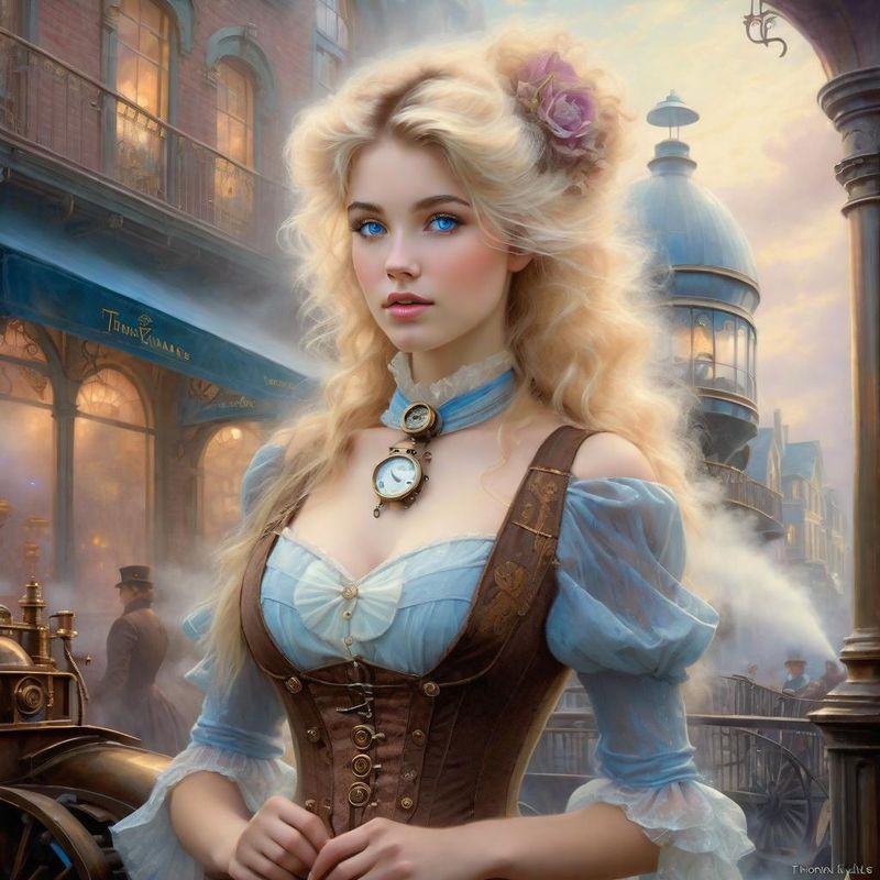 Sensual Young Women  in Belle Epoque clothes in a Steampunk world 6.jpg