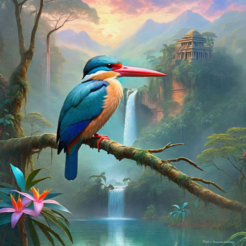 Stork-billed Kingfisher on a branch in the woods 4.jpg