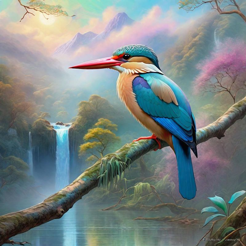 Stork-billed Kingfisher on a branch in the woods 3.jpg
