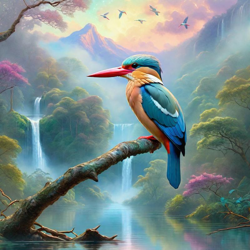 Stork-billed Kingfisher on a branch in the woods 1.jpg