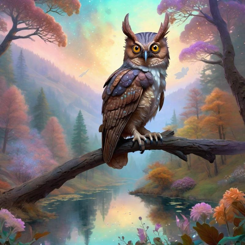 Crested Owl on a Branch in the woods 3.jpg