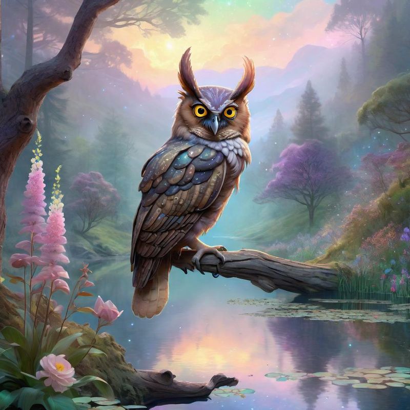 Crested Owl on a Branch in the woods 2.jpg