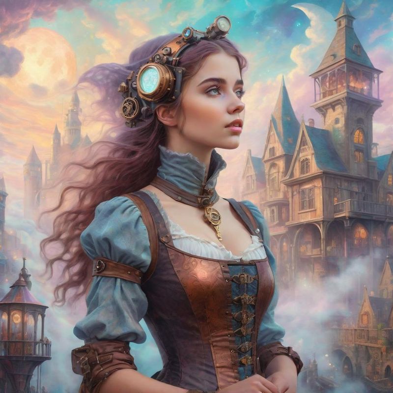 Young Women in medieval Clothes in a Steampunk Fantasy World 4.jpg