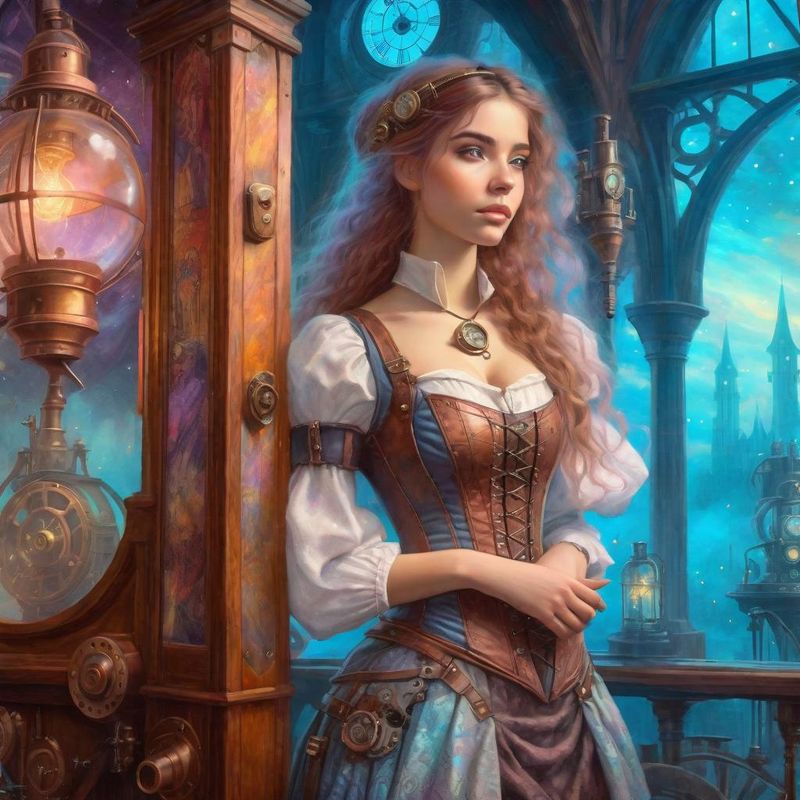 Young Women in medieval Clothes in a Steampunk Fantasy World 7.jpg