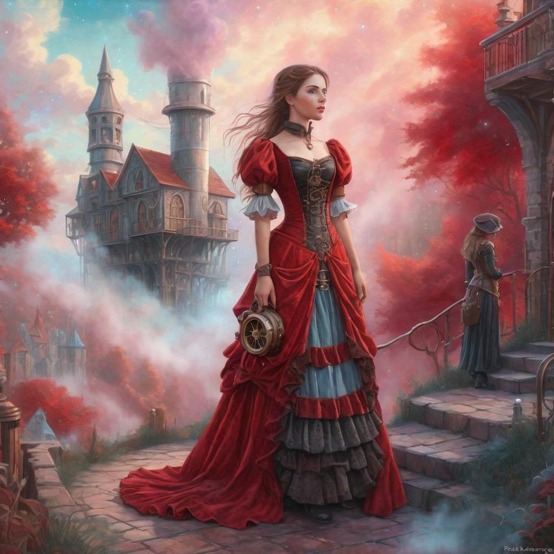 Young Women in medieval Clothes in a Steampunk Fantasy World 12.jpg