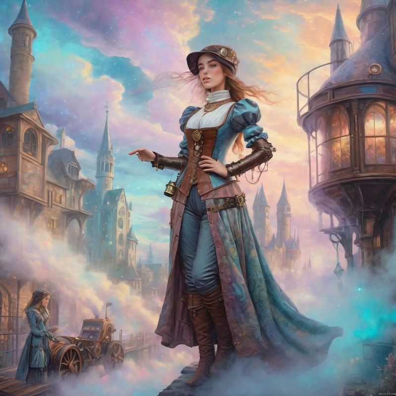 Young Women in medieval Clothes in a Steampunk Fantasy World 11.jpg